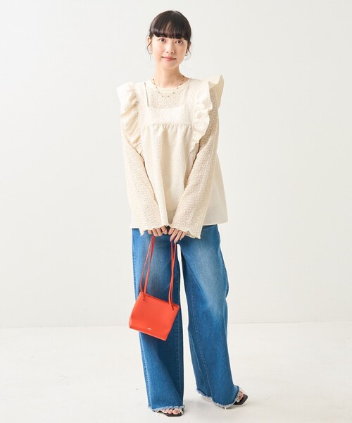 FREAK'S STORE（フリークスストア）の「フクレジャガードノースリーブブラウス（シャツ/ブラウス・レディース・オフホワイト/ブラック・ﾌﾘ-）」の8枚目の写真