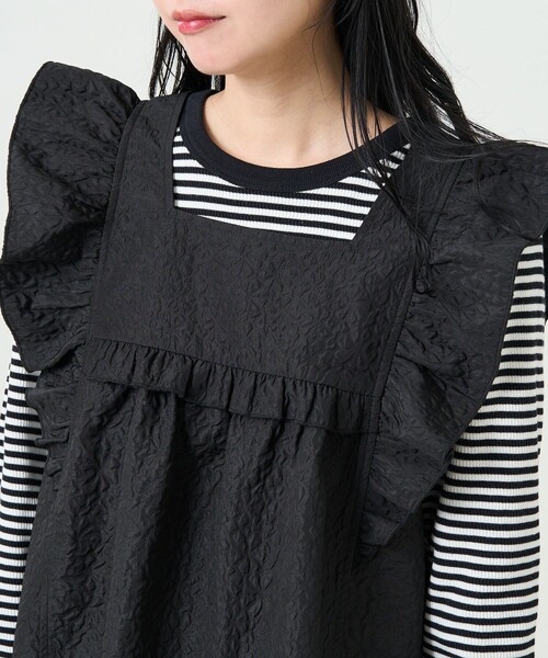 FREAK'S STORE（フリークスストア）の「フクレジャガードノースリーブブラウス（シャツ/ブラウス・レディース・オフホワイト/ブラック・ﾌﾘ-）」の14枚目の写真