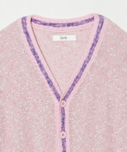 G.V.G.V.（ジーヴィージーヴィー）の「TWEED H/S CARDIGAN（カーディガン/ボレロ・レディース・ピンク/ブラック・ONE SIZE）」の6枚目の写真