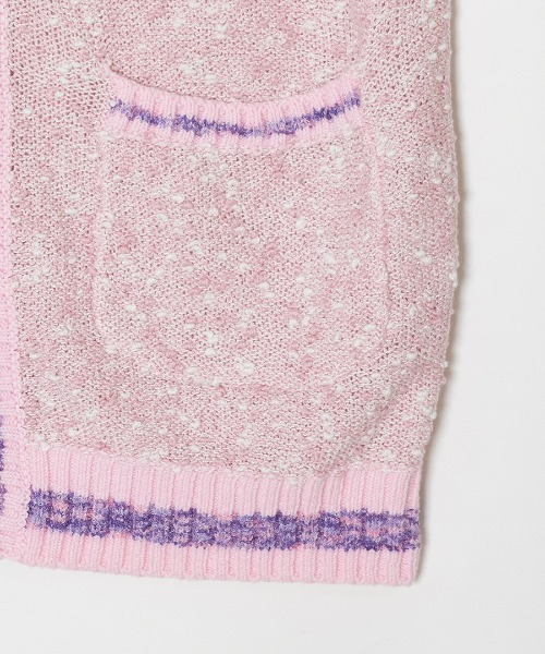 G.V.G.V.（ジーヴィージーヴィー）の「TWEED H/S CARDIGAN（カーディガン/ボレロ・レディース・ピンク/ブラック・ONE SIZE）」の7枚目の写真