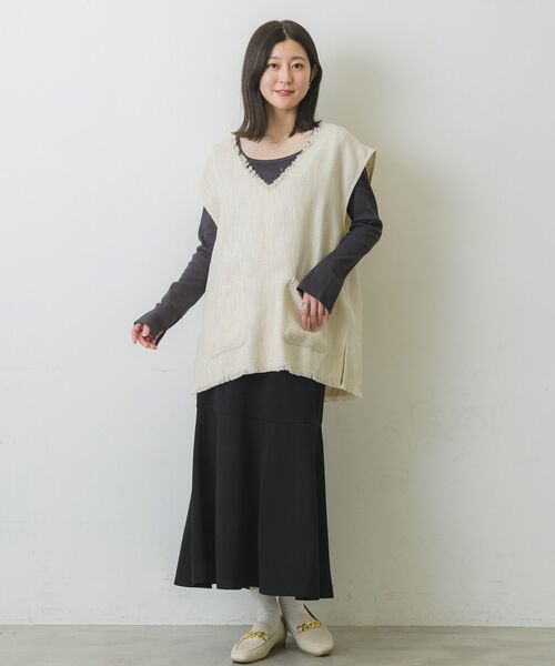 RETRO GIRL（レトロガール）の「Vネックベスト（ベスト・レディース・ライトグレー/ブラック/ナチュラル・FREE）」の22枚目の写真