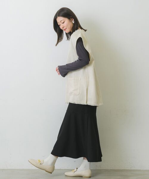 RETRO GIRL（レトロガール）の「Vネックベスト（ベスト・レディース・ライトグレー/ブラック/ナチュラル・FREE）」の16枚目の写真