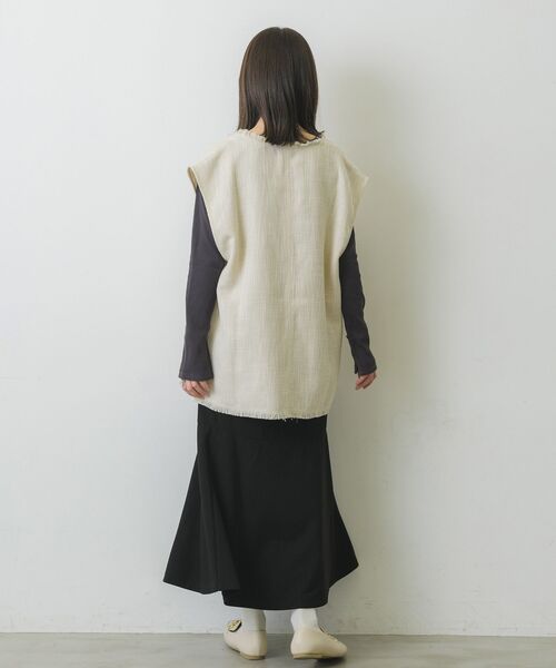 RETRO GIRL（レトロガール）の「Vネックベスト（ベスト・レディース・ライトグレー/ブラック/ナチュラル・FREE）」の10枚目の写真