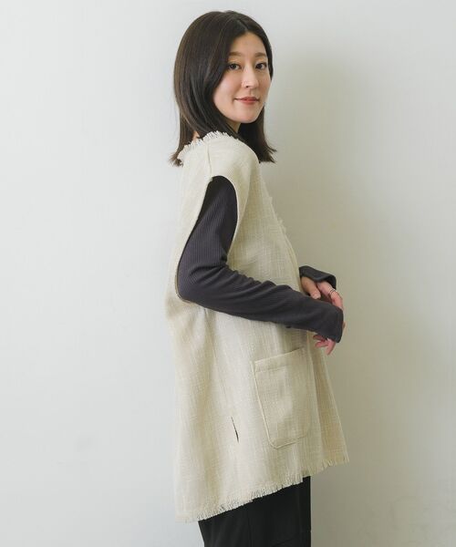 RETRO GIRL（レトロガール）の「Vネックベスト（ベスト・レディース・ライトグレー/ブラック/ナチュラル・FREE）」の19枚目の写真