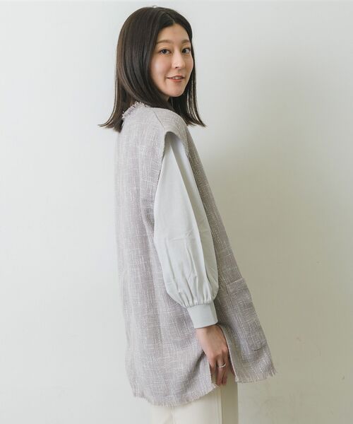 RETRO GIRL（レトロガール）の「Vネックベスト（ベスト・レディース・ライトグレー/ブラック/ナチュラル・FREE）」の12枚目の写真