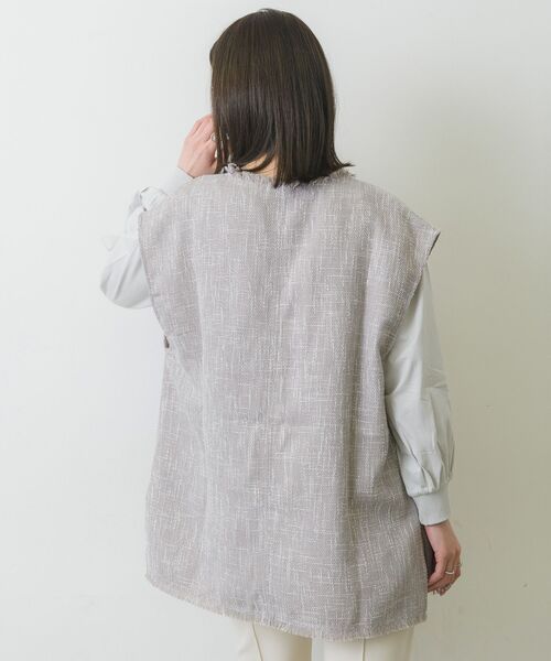 RETRO GIRL（レトロガール）の「Vネックベスト（ベスト・レディース・ライトグレー/ブラック/ナチュラル・FREE）」の15枚目の写真