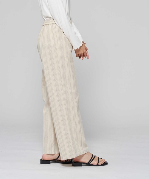 HONEYSUCKLE ROSE（ハニーサックルローズ）の「【HONEYSUCKLE ROSE】サラサラリネン混ワイドパンツ（その他パンツ・レディース・カーキブラウン/グレー/グレー×ホワイト/ブルー/ベージュ・M/L/S）」の19枚目の写真