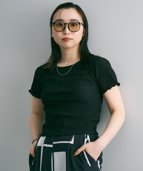 Zoff（ゾフ）の「【Web限定】ボストン型 サングラス｜軽量｜紫外線対策｜カラーレンズ（サングラス・レディース・ブラック/ブラウン/ベージュ/ブラック系その他2/クリア/ブラック系その他・FREE）」の19枚目の写真