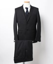 renoma HOMME（レノマオム）の「レノマ オム/renoma HOMME 光沢ウール混 3ピース ビジネスセットアップスーツ シャドーストライプ黒（スーツセット・メンズ）」