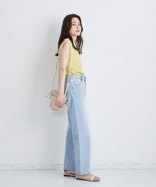 Shelly island（シェリーアイランド）の「楊柳カットノースリーブカットソー（Tシャツ/カットソー・レディース・ライトグリーン/ブラック/ホワイト・FREE）」の12枚目の写真