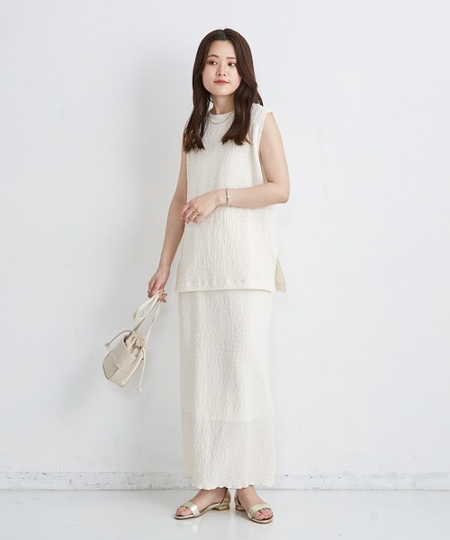 Shelly island（シェリーアイランド）の「楊柳カットノースリーブカットソー（Tシャツ/カットソー・レディース・ライトグリーン/ブラック/ホワイト・FREE）」の17枚目の写真