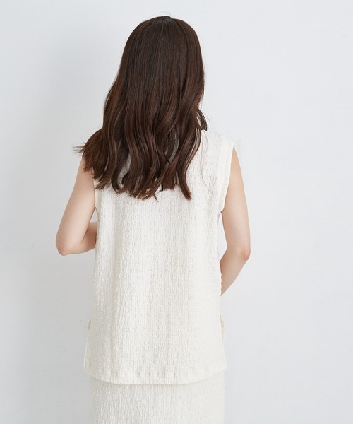 Shelly island（シェリーアイランド）の「楊柳カットノースリーブカットソー（Tシャツ/カットソー・レディース・ライトグリーン/ブラック/ホワイト・FREE）」の15枚目の写真