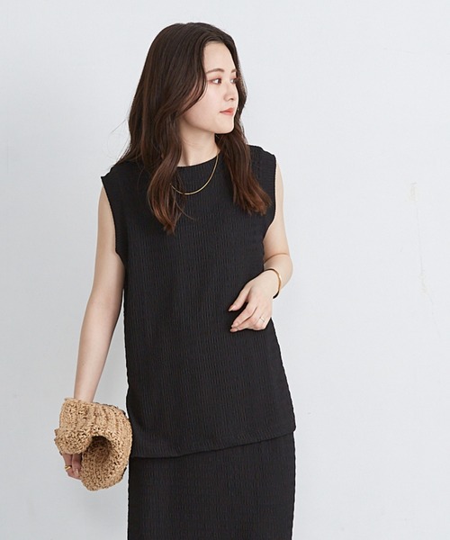 Shelly island（シェリーアイランド）の「楊柳カットノースリーブカットソー（Tシャツ/カットソー・レディース・ライトグリーン/ブラック/ホワイト・FREE）」の20枚目の写真