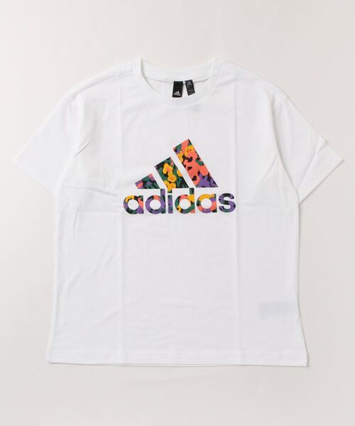 adidas（アディダス）の「アディダス adidas フラワーグラフィック ルーズフィットTシャツ（Tシャツ/カットソー・レディース・ホワイト/ベビーピンク/ブラック・L/M/S/XL）」の2枚目の写真