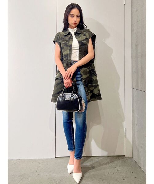 GYDA（ジェイダ）の「ハイウエストニーボールドダメージスキニーデニムパンツ（デニムパンツ・レディース・ライトブルー/ブルー・SMALL/X-SMALL/MEDIUM）」の18枚目の写真