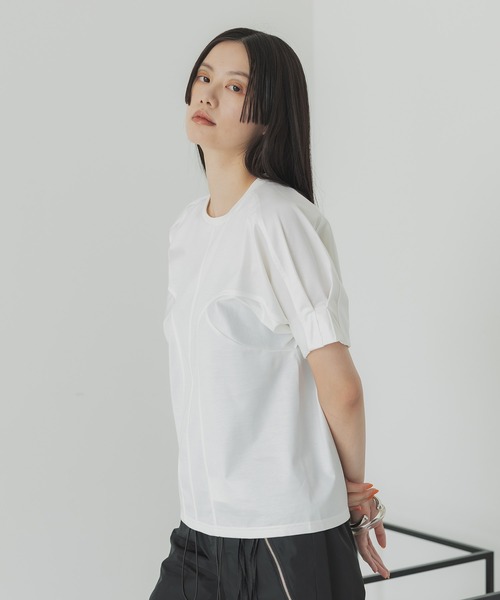UNITED TOKYO（ユナイテッドトウキョウ）の「ブルームカットソー-ウォッシャブル-（Tシャツ/カットソー・レディース・ホワイト/ブラック・FREE）」の4枚目の写真