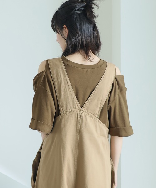 ショルダーオープン半袖Tシャツ（Tシャツ/カットソー）｜ElegChic（エレグシック）