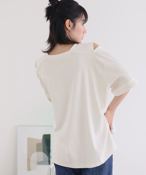 ショルダーオープン半袖Tシャツ（Tシャツ/カットソー）｜ElegChic（エレグシック）
