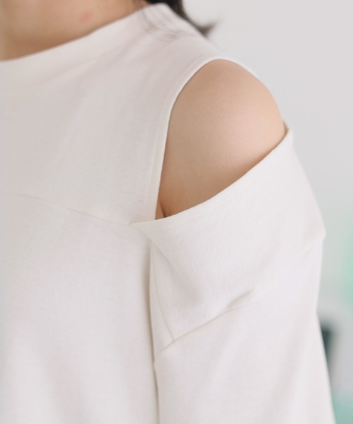 ショルダーオープン半袖Tシャツ（Tシャツ/カットソー）｜ElegChic（エレグシック）