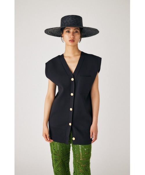 M_（エムアンダーバー）の「【M_】KNIT ベスト（ベスト・レディース・ブラック/グリーン/レッド・FREE）」の2枚目の写真