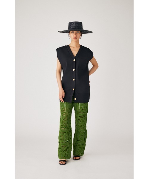 M_（エムアンダーバー）の「【M_】KNIT ベスト（ベスト・レディース・ブラック/グリーン/レッド・FREE）」の5枚目の写真