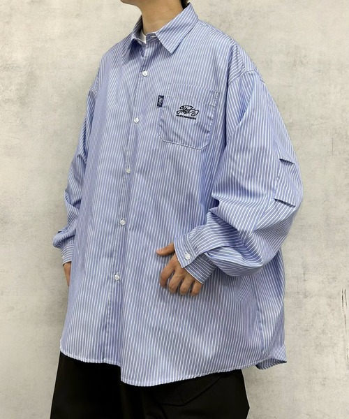 WHO'S WHO gallery（フーズフーギャラリー）の「COOPER FACT スーパービッグストライプシャツ（シャツ/ブラウス・メンズ・ホワイト系その他/ブルー系その他・FREE）」の2枚目の写真