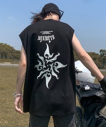 ロゴプリントルーズノースリーブ
