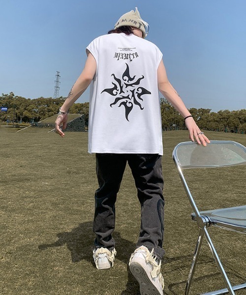 MGV(エムジーヴィー)の「ロゴプリントルーズノースリーブ(タンクトップ・メンズ・グレー/ブラック/ホワイト/ピンク・MEDIUM/LARGE/X-LARGE)」の9枚目の写真