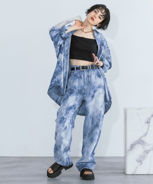 JAPAN BLUE JEANS ペイズリープリントリメイクデニムシャツ （古着 90s 