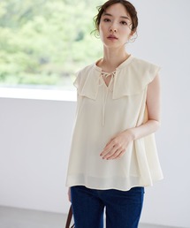 フリルリボンブラウス966020