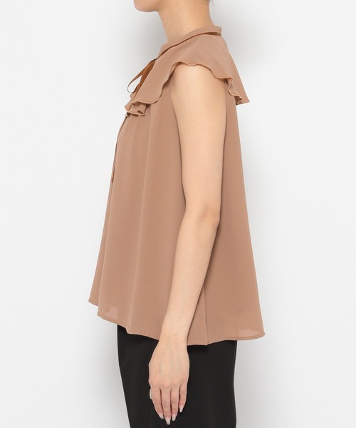 Andemiu（アンデミュウ）の「フリルリボンブラウス966020（シャツ/ブラウス・レディース・ブラック/オフホワイト/キャメル・FREE）」の15枚目の写真