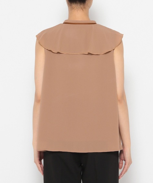 Andemiu（アンデミュウ）の「フリルリボンブラウス966020（シャツ/ブラウス・レディース・ブラック/オフホワイト/キャメル・FREE）」の5枚目の写真