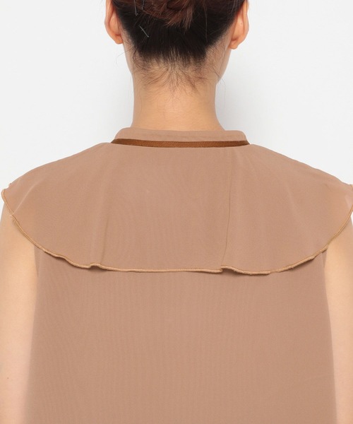 Andemiu（アンデミュウ）の「フリルリボンブラウス966020（シャツ/ブラウス・レディース・ブラック/オフホワイト/キャメル・FREE）」の11枚目の写真