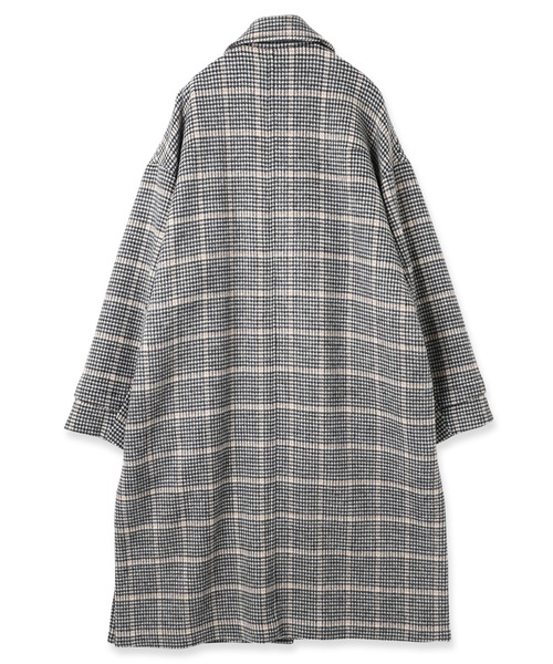 ▼4.4万✨完売品✨クードシャンス 大人顔 ステッチレスロングダウン Aライン CULLNI（クルニ）の「23-AW-023B Check Beaver Tie Locken Coat