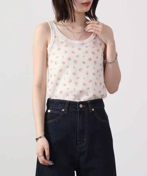 JEMORGAN（ジェーイーモーガン）の「JEMORGAN ワッフル花柄タンクトップ（パック入り）（タンクトップ・レディース・サックスブルー/ピンク・F）」の15枚目の写真