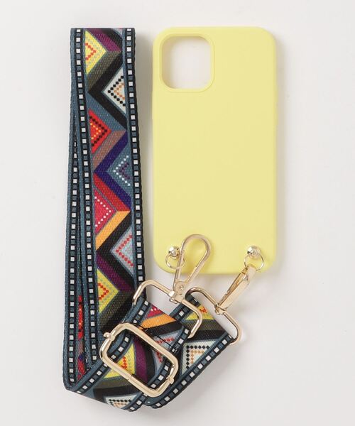 【セール】【IPHORIA アイフォリア】Necklace Case for Apple iPhone 12/12 Pro - Soft Touch Yellow with Ethno Strap（スマホケース/カバー）｜iphoria（アイフォリア）