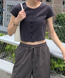 「3.3 Field Trip／ワッフルカーディガン」/シンプル/カジュアル/ヘルシー/涼し気/夏/韓国/ミニ丈/ショート丈/ベーシック 2969741