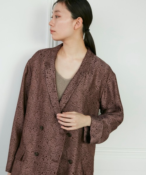 未使用90%オフ！イネドフラワージャガードジャケット＆パンツ INED（イネド）の「フラワージャガードジャケット《la veille by