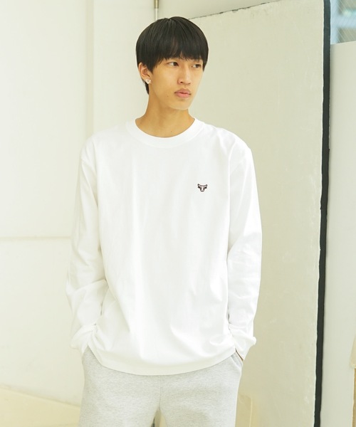 HANES(ヘインズ)の「【HANES/ヘインズ】BEEFY ワンポイント ロングTシャツ H8-X40 ビーフィー ロンT ヘビーウェイト ユニセックス コットン100%(Tシャツ/カットソー・メンズ・ホワイト/ブラック/グレー/ネイビー・MEDIUM/LARGE/X-LARGE/SMALL)」の16枚目の写真