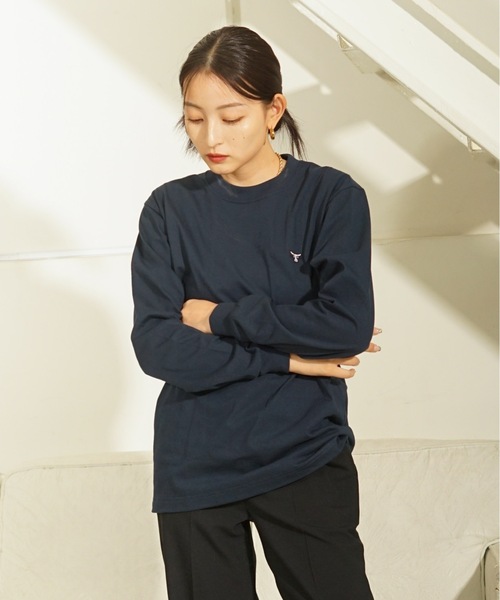 HANES(ヘインズ)の「【HANES/ヘインズ】BEEFY ワンポイント ロングTシャツ H8-X40 ビーフィー ロンT ヘビーウェイト ユニセックス コットン100%(Tシャツ/カットソー・メンズ・ホワイト/ブラック/グレー/ネイビー・MEDIUM/LARGE/X-LARGE/SMALL)」の15枚目の写真