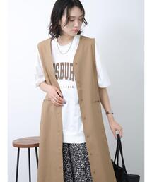 Samansa Mos2 blue | ミニ裏毛ロゴプルオーバー(Tシャツ/カットソー)