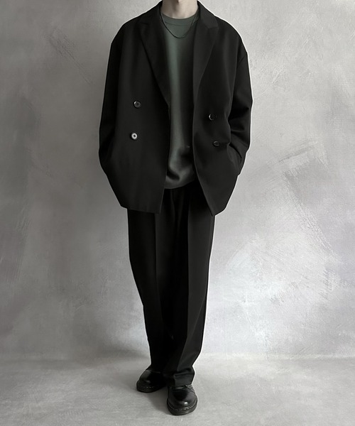 SERACE（セラス）の「【SERACE】Loose silhouette double tailored jacket / ルーズシルエットダブルテーラードジャケット（テーラードジャケット・メンズ・ブラック/ダークブラウン・M/L）」の15枚目の写真