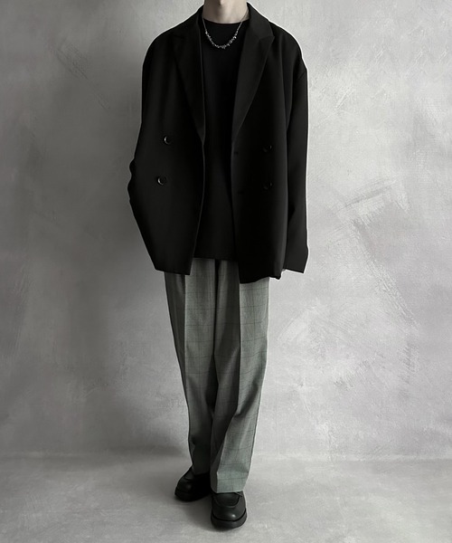 SERACE（セラス）の「【SERACE】Loose silhouette double tailored jacket / ルーズシルエットダブルテーラードジャケット（テーラードジャケット・メンズ・ブラック/ダークブラウン・M/L）」の19枚目の写真