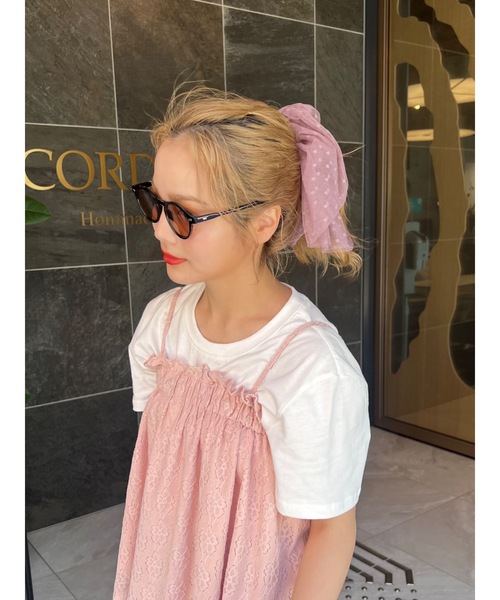 jumelle（ジュメロ）の「dotty big shushu（シュシュ・レディース・アイボリー/ピンク/ブラック・FREE）」の6枚目の写真