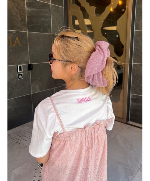 jumelle（ジュメロ）の「dotty big shushu（シュシュ・レディース・アイボリー/ピンク/ブラック・FREE）」の8枚目の写真