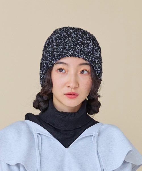 kaorinomori(カオリノモリ)の「kaorinomori ルナニット(ニットキャップ/ビーニー・レディース・ホワイト/ピンク/ブラック・FREE)」の6枚目の写真