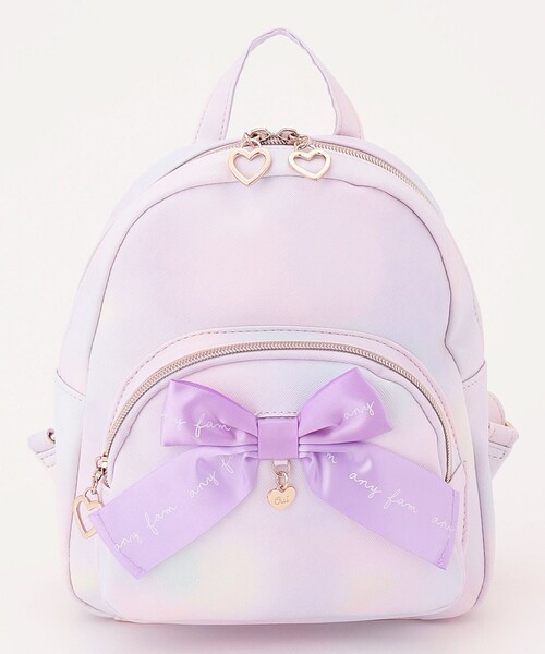 ANY（エニィ）の「リボン 合皮 リュックサック（ショルダーバッグ・キッズ・ライラック系8/ブラック系/サックスブルー系・F）」の4枚目の写真