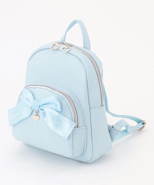 ANY（エニィ）の「リボン 合皮 リュックサック（ショルダーバッグ・キッズ・ライラック系8/ブラック系/サックスブルー系・F）」の6枚目の写真