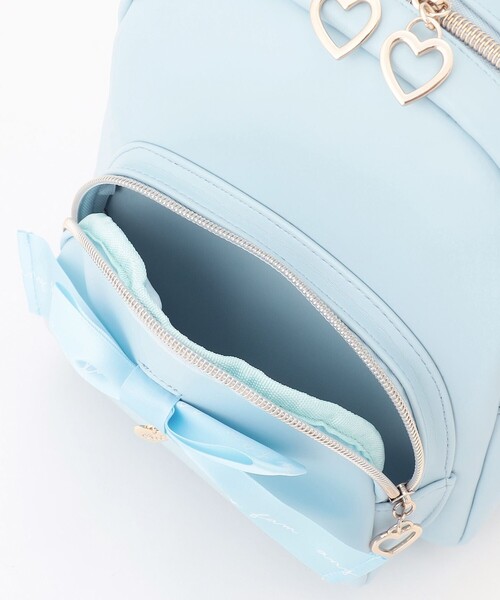 ANY（エニィ）の「リボン 合皮 リュックサック（ショルダーバッグ・キッズ・ライラック系8/ブラック系/サックスブルー系・F）」の13枚目の写真