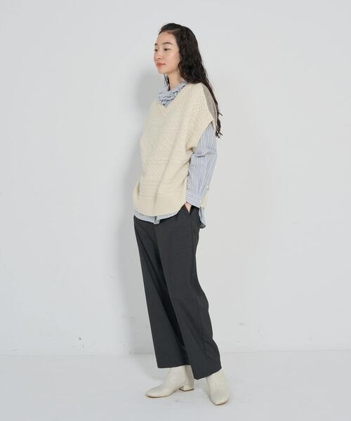 conges payes ADIEU TRISTESSE（コンジェ ペイエ アデュートリステス）の「ノータックパンツ（その他パンツ・レディース・ネイビー/カーキ/チャコールグレー・38）」の21枚目の写真